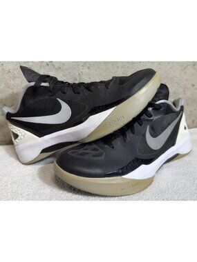 Nike Zoom Hyperdunk 2011 Low Black Silver Grey Sz 12 Basketball Shoes 487638-006